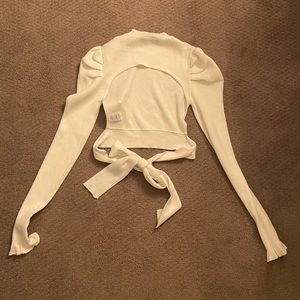 Akira open back crop sweater